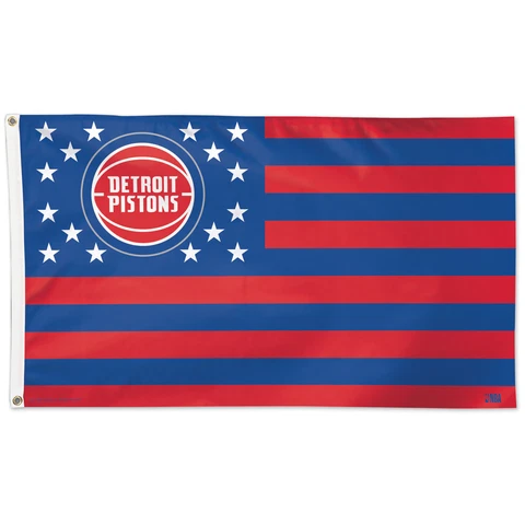 WinCraft Detroit Pistons 3' x 5' Stars & Stripes One-Sided Flag Cover