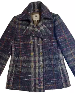 Burberry Wolle Kerbkragen Zweireiher Nova Check Peacoat Gr. 8 (US) 42 (IT) - Bild 1 von 15