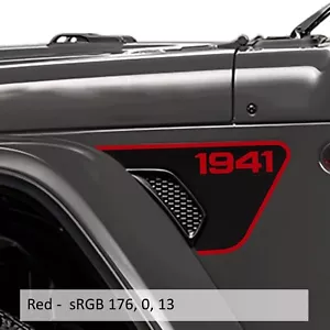 1941 2-Layer Blackout Fender Vent Decals for 18+ Jeep Wrangler JL JLU JT - Foto 1 di 10