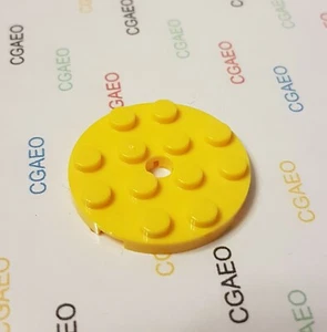 1 x Lego 60474 Plate, Round 4 x 4 with Hole Yellow - Imagen 1 de 1