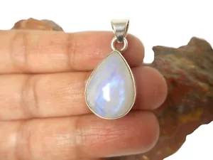 Fiery Moonstone Sterling Silver 925 Gemstone Pendant - Gift Boxed - Picture 1 of 5