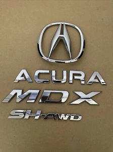 FREE SHIPPING OEM 2007-12 ACURA MDX SH-AWD rear trunk emblem set - Picture 1 of 6