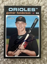 Gunnar Henderson 2020 Heritage Minors Baltimore Orioles IP Autographed Card ROY