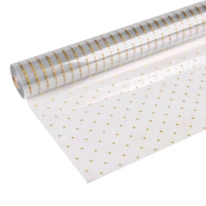 Gold Dot Clear Cellophane Wrapping Gift Paper Birthday Easter Hampers Wrap - Picture 1 of 2