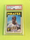 1986 Topps Traded Barry Bonds Rookie Card RC PSA 9 MINT