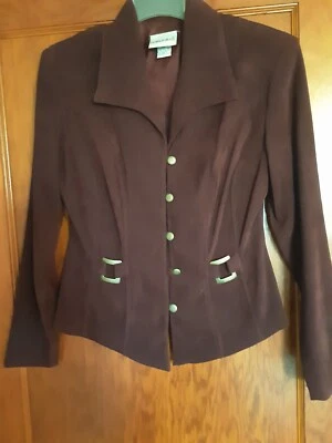 Blazer Moda Bug Talla 6 Borgoña/Berenjena con Botones Latón Hombreras Foto 1 de 4