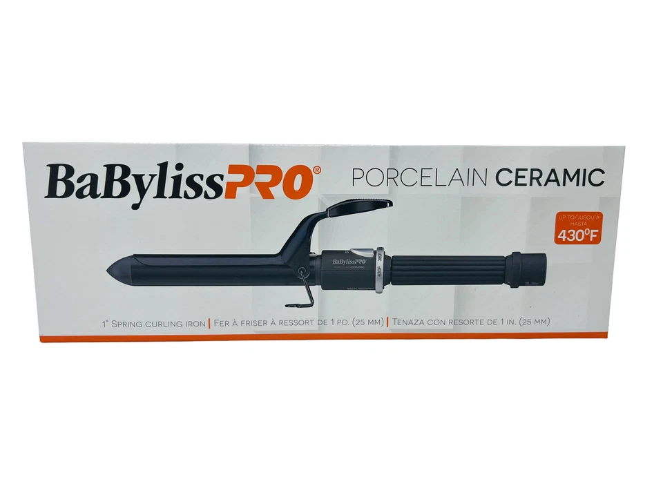 BaBylissPRO Porcelain Ceramic 1" Spring Curling Iron - Image 1 of 1