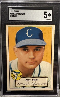 1952 Topps #50 Marv Rickert White Sox SGC 5 - EX - Image 1 of 2