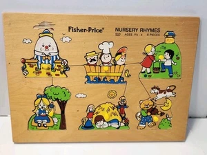 Vintage Fisher-Price #510 Nursery Rhymes Wooden Jigsaw Puzzle Wood 1971-72  - Picture 1 of 4