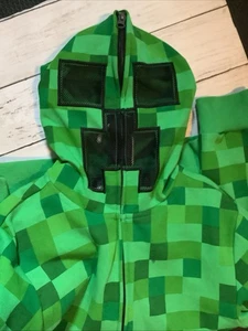 JINX MINECRAFT CREEPER Youth Size Small Zip-Up Sweatshirt Hoodie, with Mask - Picture 1 of 3