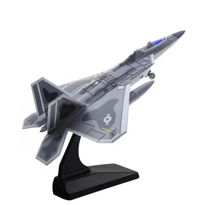 1:100 F-22 Aviation Plane Model Alloy Military Fighter Aircraft with Sound Light - Image 1 of 4