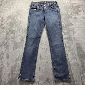 Jeans argento Malibu Jeans donna 27 gamba dritta denim invecchiato made Canada - Foto 1 di 9