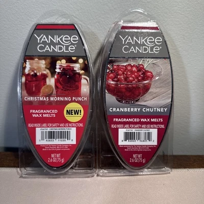 2 Packs Yankee Candle Wax Melts-Christmas Morning Punch & Cranberry Chutney - Image 1 of 3