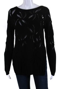 Beatrice Womens Threadbare Crew Neck Pullover Sweater Black Cotton Size Small - Picture 1 of 5