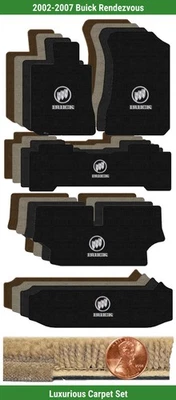 Conjunto de tapete de luxo personalizado para 2002-2007 Buick Rendezvous com logotipo (5 peças) #232 - Imagem 1 de 4