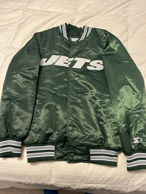 Chaqueta de inicio New York Jets para hombre pequeña pero se ajusta como mediana para hombre " Foto 1 de 3