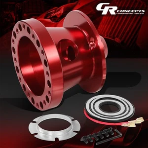 RED STEERING WHEEL 6-BOLT HUB ADAPTER BOSS KIT FOR 1984-2004 FORD MUSTANG RANGER - Picture 1 of 6