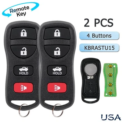 2 for Nissan Maxima Altima 2002 2003 2004 2005 2006 Keyless Entry Remote Key Fob - Image 1 of 4