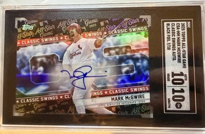 Autógrafo Mark McGwire All-Star Classic Swings lámina negra/10 SGC 10 gemas como nuevo Foto 1 de 4