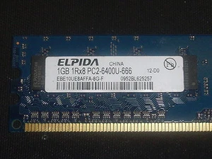Elpida EBE10UE8AFFA-8G-F 1GB 1RX8 PC2-6400U 800 MHZ PC-Speicher - Bild 1 von 1