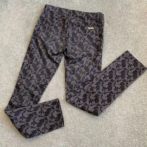 - Jeans ajustados Juicy Couture gris oscuro con estampado floral negro retro EE. UU. 27 - Imagen 1 de 9