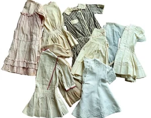 Antique Edwardian Girl's Dress Lot AAFA Calico Red Black Check, Rework TLC - Picture 1 of 24
