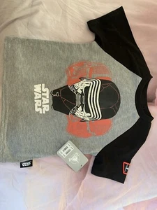 Graues Star Wars T-Shirt Kurzarm Disney Alter 4 Neu - Bild 1 von 5