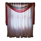Elegant White Pink Floral Organza Curtain/Window Set/swag Separate Valances