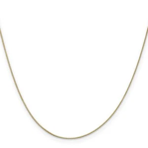 18k Yellow Gold 0.5mm Classic Box Chain Necklace - Picture 1 of 5