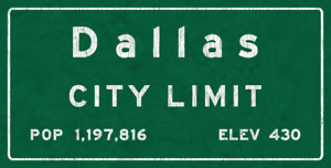 TEXAS  City Limit Sign Aluminum WACO 
