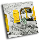 Yellow Black White Door Square Scenic Canvas Wall Art Large Picture Print