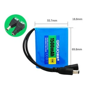 New DC 12V Rechargeable Li-Battery Pack 1500mAh for CCTV camera - Picture 1 of 4