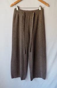 Superfine Merino Wool Drawstring Sweater Pants Cropped Wide Leg Light Brown S? - Picture 1 of 3