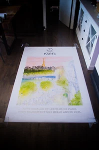 PARIS BEST WISH 2023 ✯ BY SEMPE French Bus Shelter Vintage Original Poster - Picture 1 of 7
