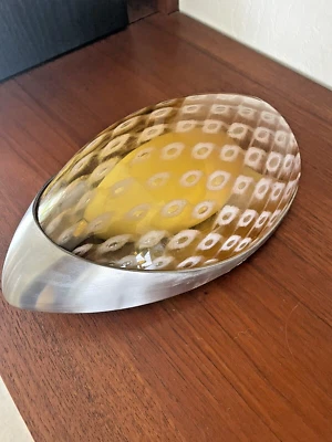 Tech Lighting Satin Nickel Firebird Owl Amber Murano Glass  Sconce 700WSFIROS - Image 1 of 4