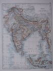 1918 MAP INDIA HYDERABAD MADRAS RAJPUTANA NEPAL BENGAL CEYLON ASSAM MALAYSIA