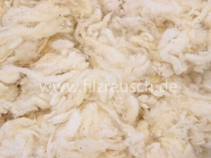 2 kg BIO-Merinowolle (kbT)-weiß-gelblich fein ungekämmt gewaschen  15,95€/kg - Bild 1 von 1