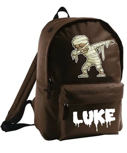 Mochila para niños Mummy Dab Halloween Bolso personalizado Nombre de la escuela Niñas Niños Genial - Imagen 1 de 12