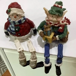 RESIN MOVEABLE,CHRISTMAS SNOWMAN SANTA ,& ELF SHELF SITTER MANTEL HOLIDAY DECOR - Picture 1 of 6