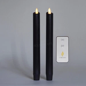 Luminara LED Flameless Battery Operated Tapered Candles Set of 2 with Timer 9" - Picture 1 of 8