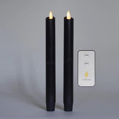 Juego de 2 velas cónicas LED sin llama a batería Luminara con temporizador 8" Foto 1 de 4