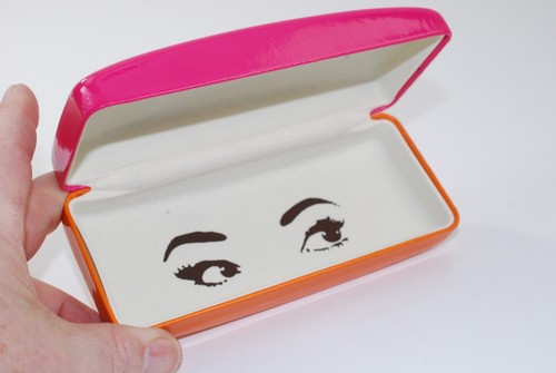 Custodia rigida per occhiali da sole Kate Spade rosa arancione