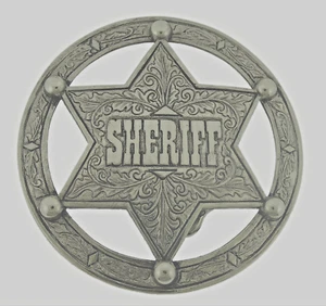 New Star Belt Buckle Texas Usa Sheriff Western Rodeo Cowboy Silver Metal Aztec - Picture 1 of 8