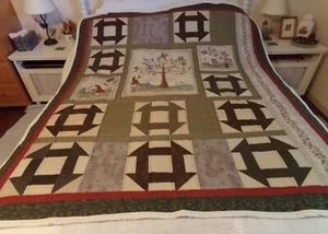 Neue handgefertigte Amish gesteppte Wandbehang oder Babydecke (61" B x 72" L) - Bild 1 von 4