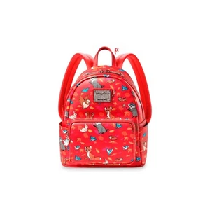Mini Mochila Loungefly Disney Mascotas y Animales Critters and Leaves Roja Parques - Imagen 1 de 3