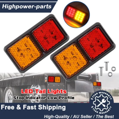2x TAIL Lights 12-24V STOP INDICATOR REFLECTOR Trailer TRUCK CAMPER LIGHT 24 LED - image 1 of 4