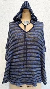 Blue Ribbon Crochet Poncho Top w Hood Women's Sz S/M INC International Concepts - Photo 1 sur 24