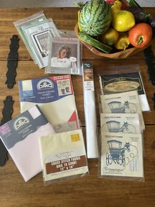 Lot Of Cross Stitch Fabric MCG Textiles Evenweave Aida Charles Craft Patterns - Picture 1 of 12