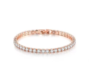 750 Rosegold Armband 5,61ct Zirkon 18 Karat Bracelet 17cm x 3mm 3,32g Gold PL - Bild 1 von 1