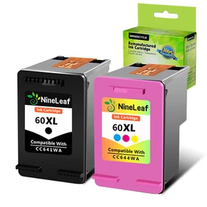 1x Black + 1x Tri-Color Ink For HP 60 60XL Deskjet D1620 D1630 D1660 D1668 D2568 - Picture 1 of 12